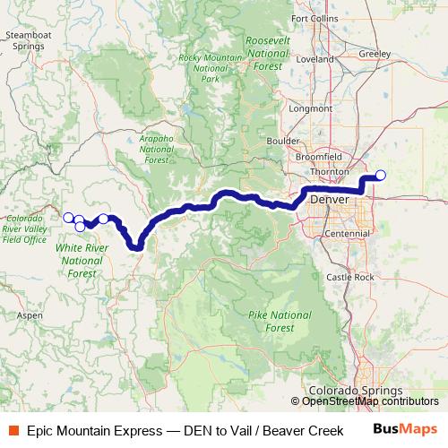 Epic Mountain Express bus Line Map