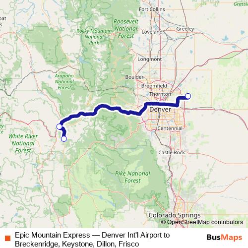Epic Mountain Express bus Line Map