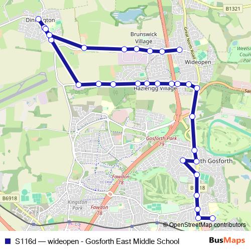 S116d bus Line Map