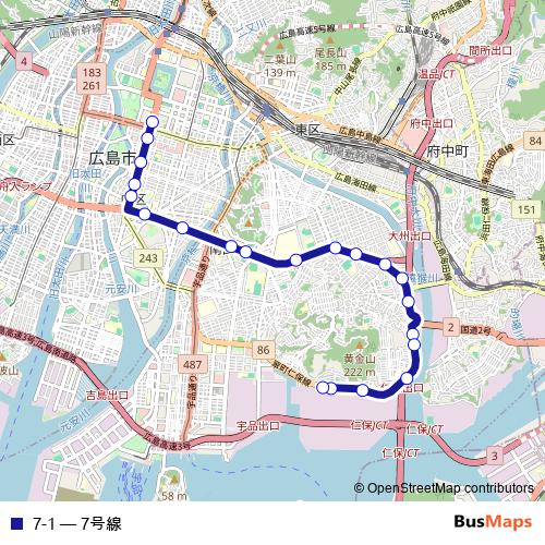 7-1 bus Line Map