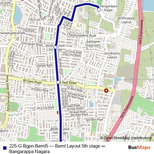 225-G Bgpn-Beml5 bus Line Map