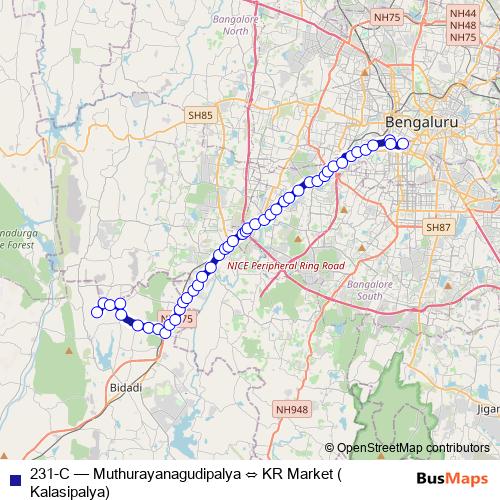 231-C bus Line Map
