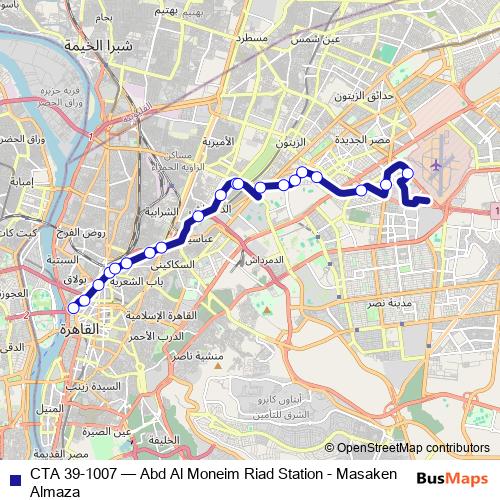 CTA 39-1007 bus Line Map