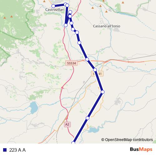 223 A A bus Line Map