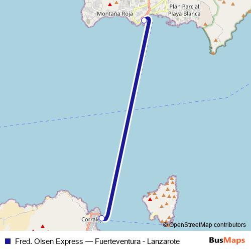 Fred. Olsen Express ferry Line Map
