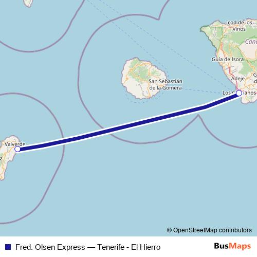 Fred. Olsen Express ferry Line Map