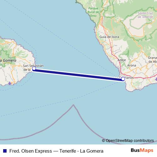 Fred. Olsen Express ferry Line Map