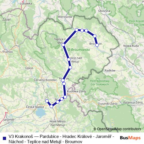 V3 Krakonoš rail Line Map