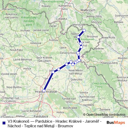 V3 Krakonoš rail Line Map