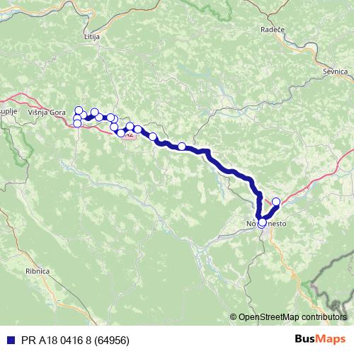 PR A18 0416 8 (64956) bus Line Map