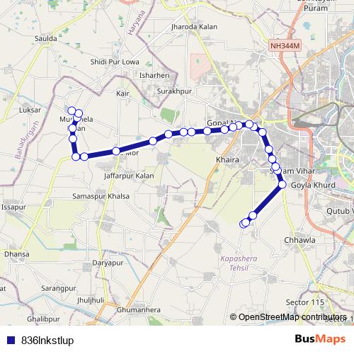 836lnkstlup bus Line Map