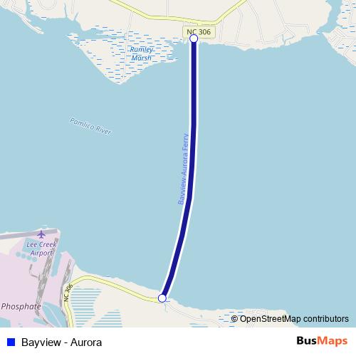 Bayview - Aurora ferry Line Map
