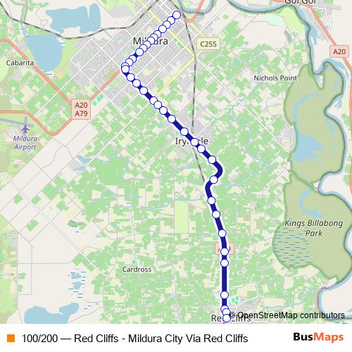 100/200 bus Line Map