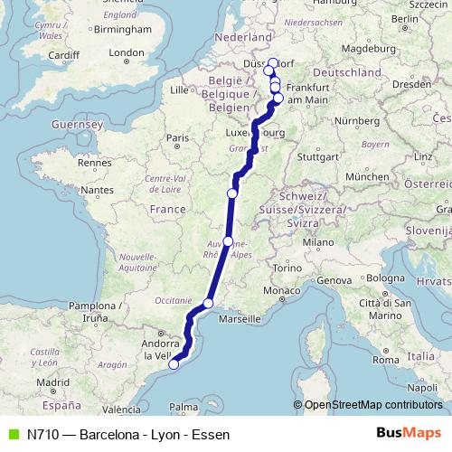N710 bus Line Map