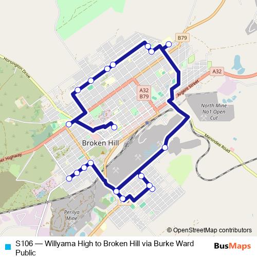 S106 bus Line Map