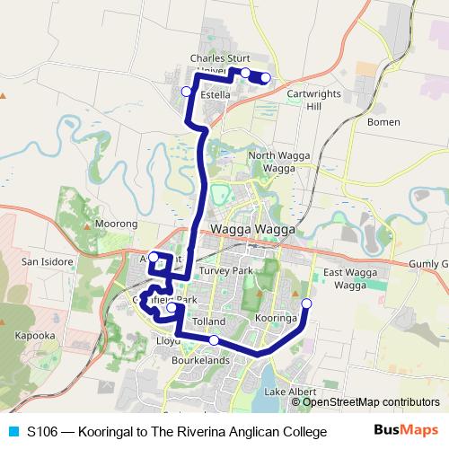S106 bus Line Map