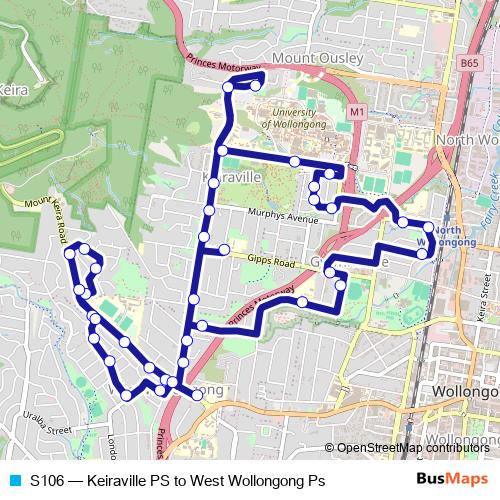 S106 bus Line Map