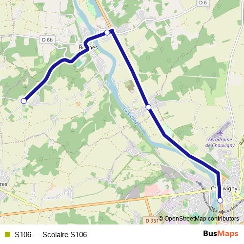 S106 bus Line Map