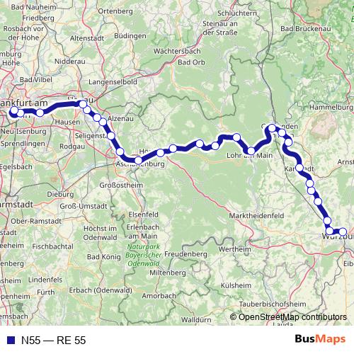 N55 rail Line Map