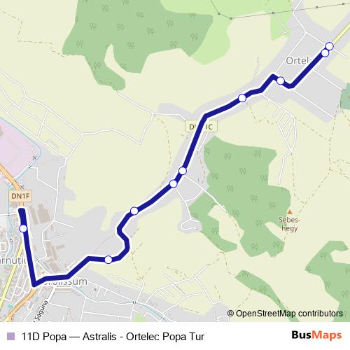 11D Popa bus Line Map