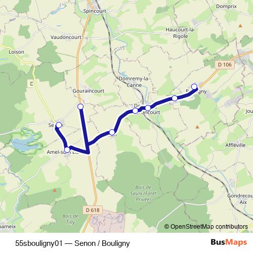 55sbouligny01 bus Line Map