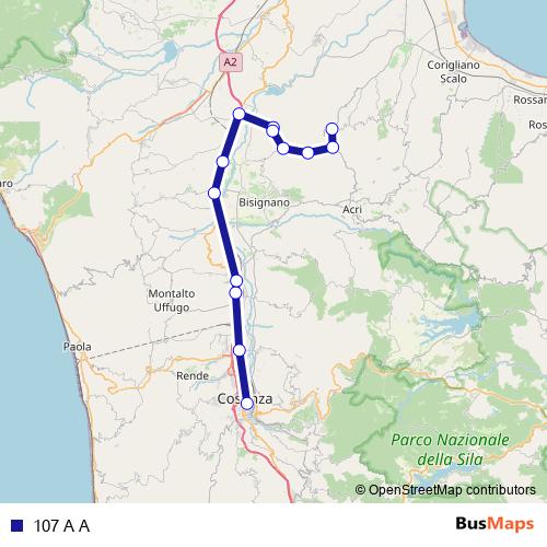 107 A A bus Line Map