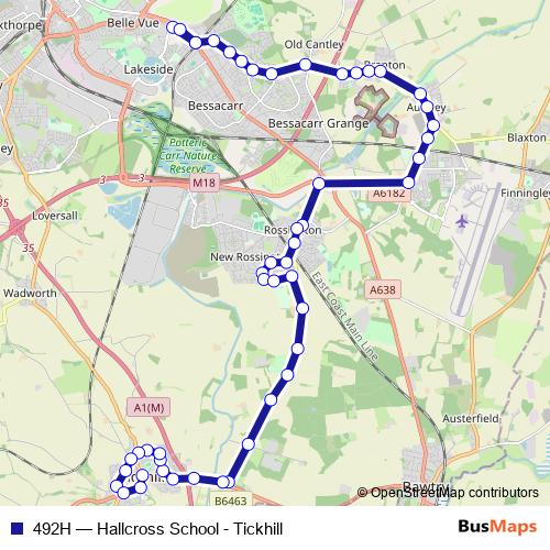492H bus Line Map