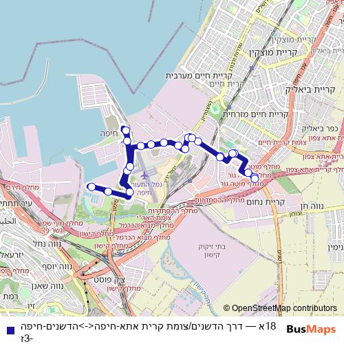 18א bus Line Map