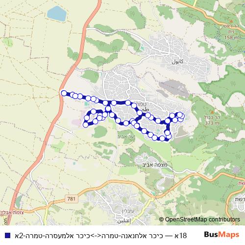 18א bus Line Map