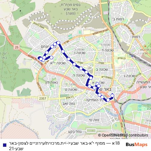 18א bus Line Map