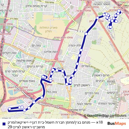 18א bus Line Map