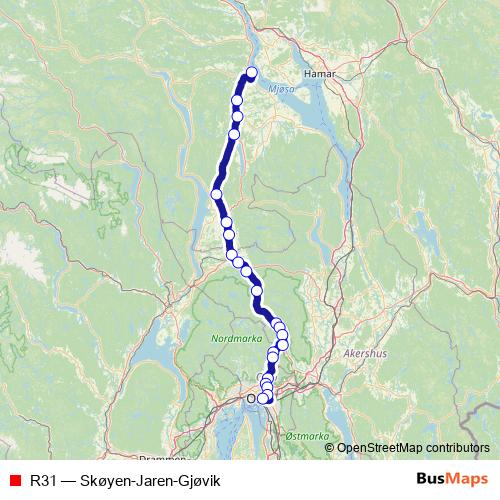 R31 rail Line Map