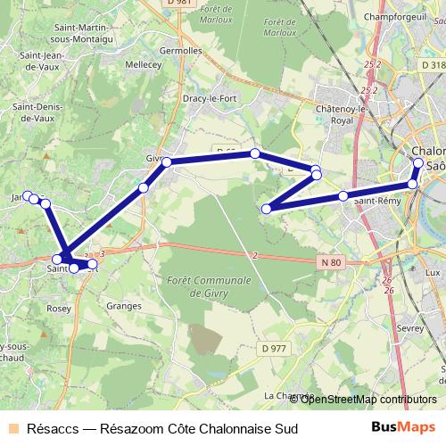 Résaccs bus Line Map