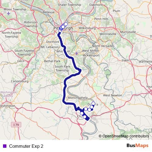 Commuter Exp 2 bus Line Map
