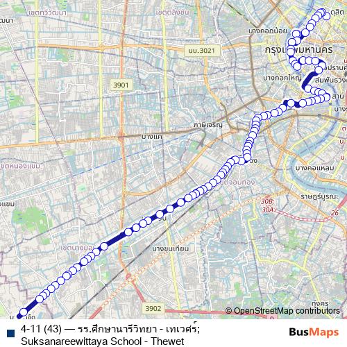 4-11 (43) bus Line Map