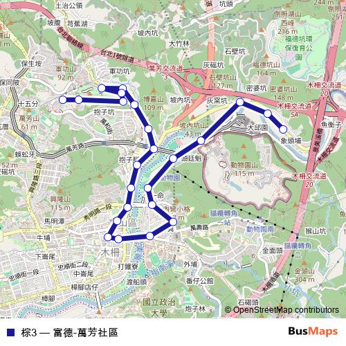 棕3 bus Line Map