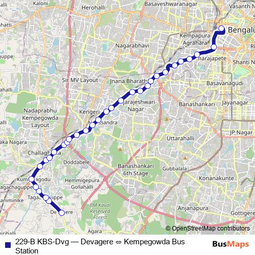 229-B KBS-Dvg bus Line Map