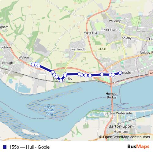 155b bus Line Map