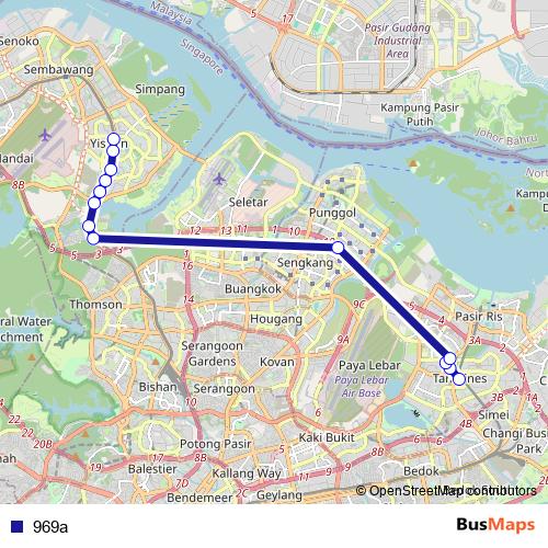969a bus Line Map