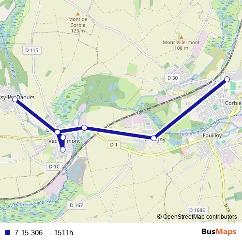 7-15-306 bus Line Map