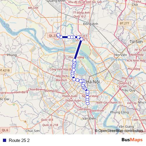 Route 25 2 bus Line Map