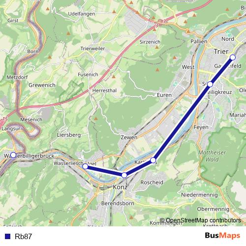 Rb87 rail Line Map
