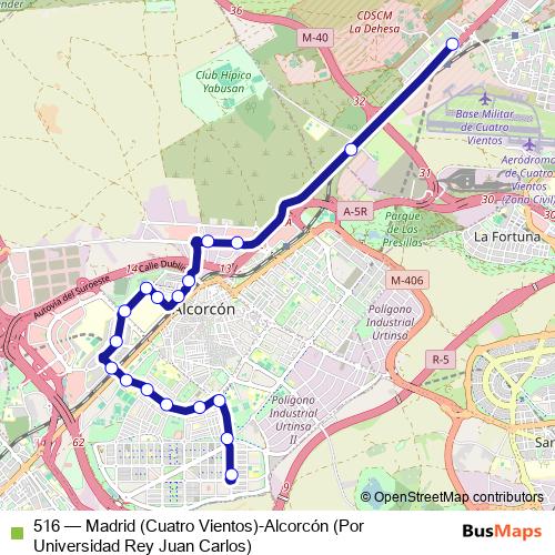 516 bus Line Map