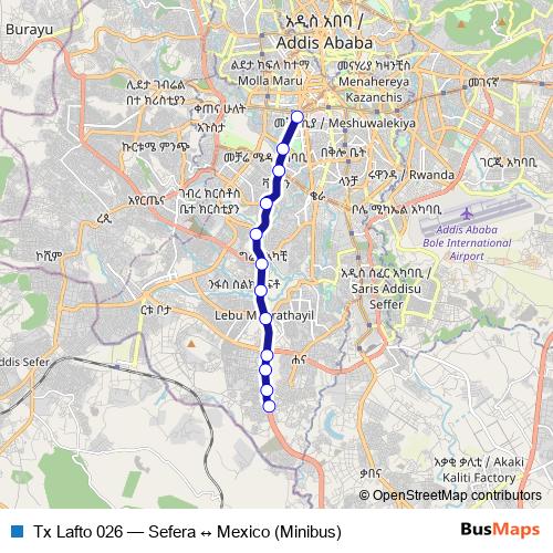 Tx Lafto 026 bus Line Map