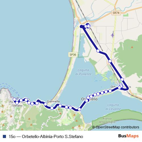 15o bus Line Map