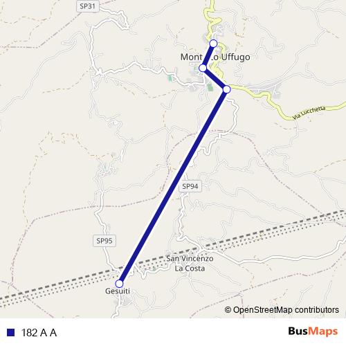 182 A A bus Line Map