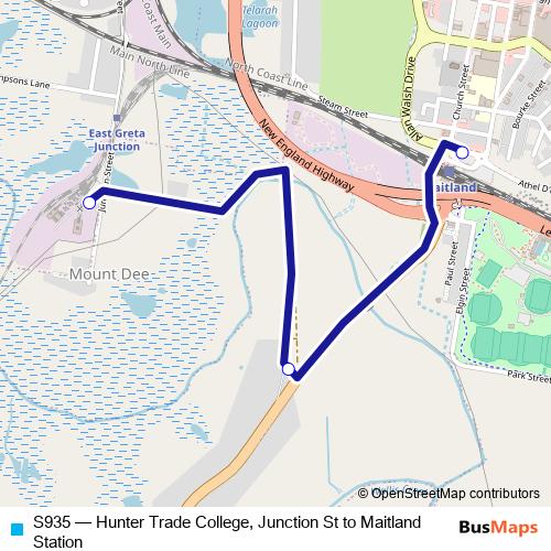 S935 bus Line Map