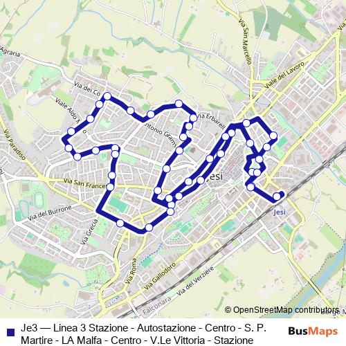 Je3 bus Line Map