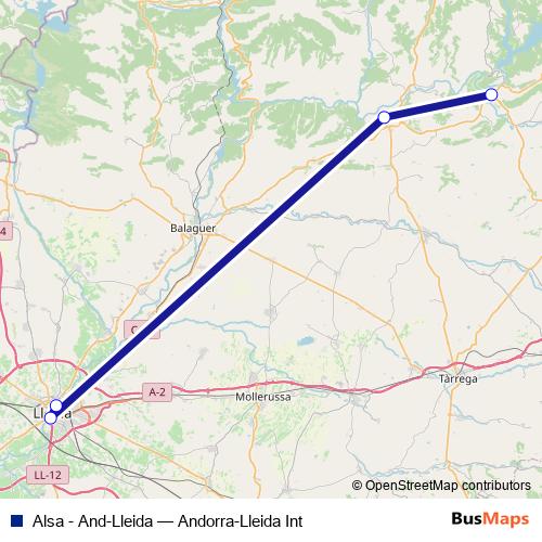 Alsa - And-Lleida bus Line Map
