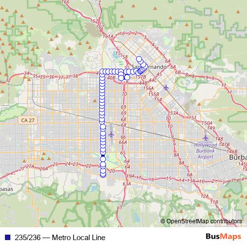 235/236 bus Line Map